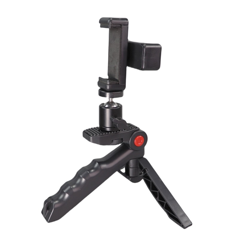 HY-S2 Suport pentru telefon, din plastic, universal; suport dublu pentru telefon, stație teleprompter, pentru birou sau în mână, suport pentru două camere