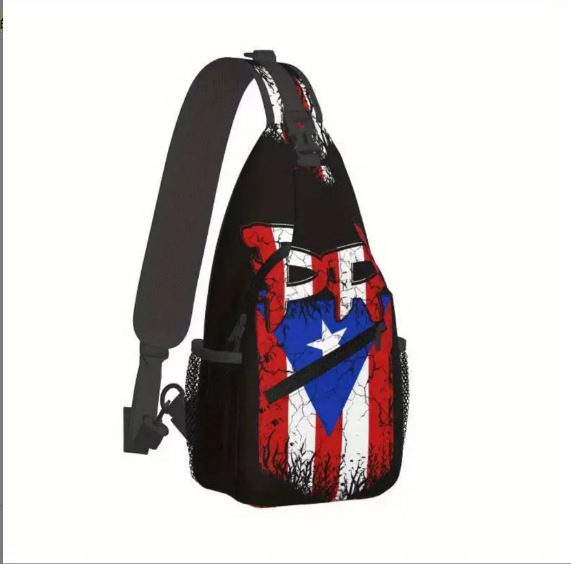 Muška crossbody torba s printom zastave, izdržljiva, casual, s džepom za novčiće