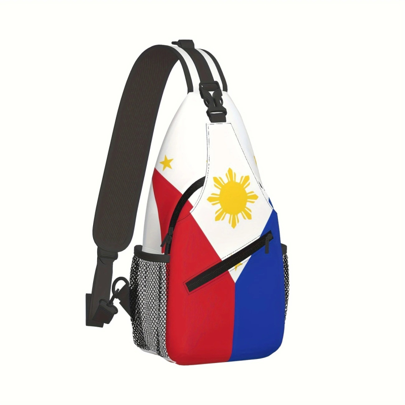 Muška crossbody torba s printom zastave, izdržljiva, casual, s džepom za novčiće
