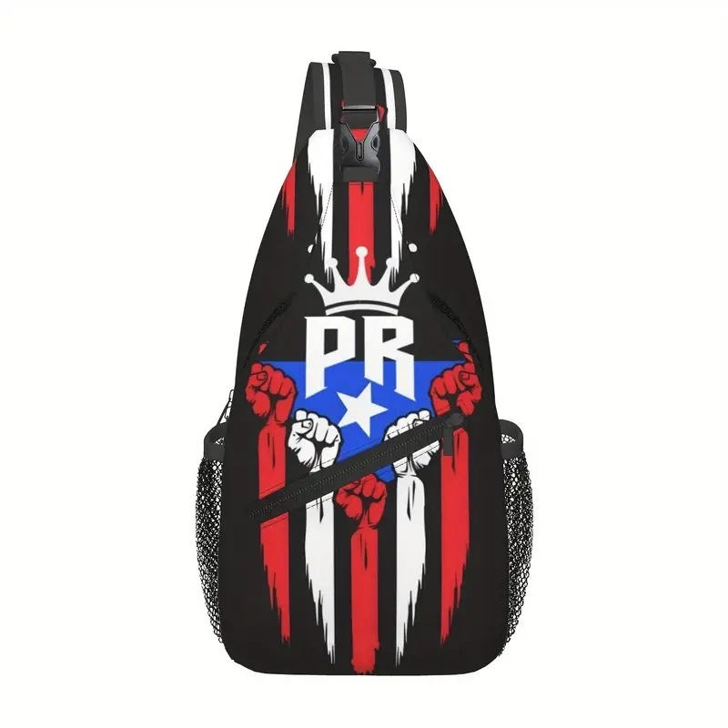 Muška crossbody torba s printom zastave, izdržljiva, casual, s džepom za novčiće