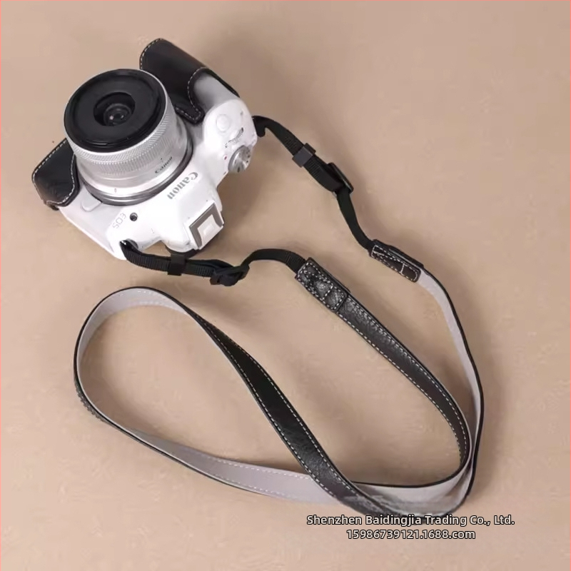 PU kožený obal a základ pre Canon R50/R100, prenosná ramenná taška na fotoaparát, retro polovičný set, odolný voči opotrebeniu a nárazom