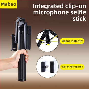 Všetko-v-jednom Lavalier mikrofón a stojan na telefón s 360° otáčaním, zliatina