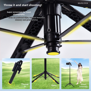 Všetko-v-jednom Lavalier mikrofón a stojan na telefón s 360° otáčaním, zliatina