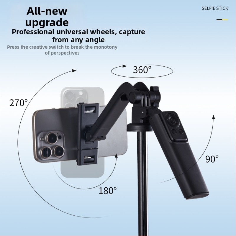 Všetko-v-jednom Lavalier mikrofón a stojan na telefón s 360° otáčaním, zliatina