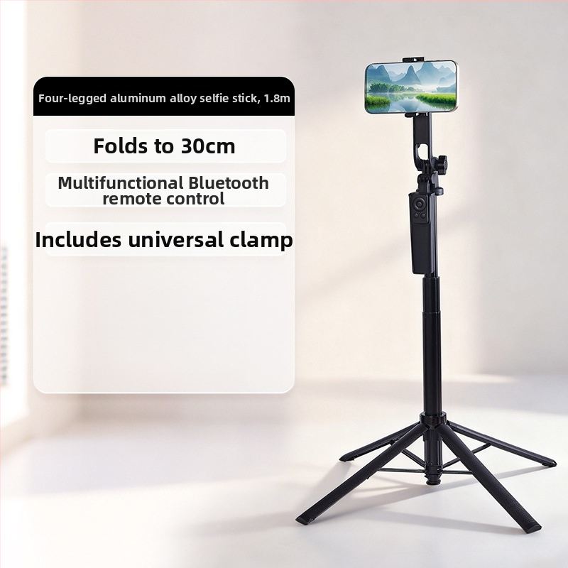 Všetko-v-jednom Lavalier mikrofón a stojan na telefón s 360° otáčaním, zliatina