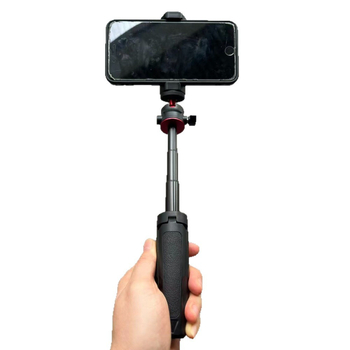 Trepied pentru selfie TOPLING Top-2 pentru telefoane mobile și camere – ABS, 3 secțiuni, încărcare maximă 2 kg, fără Bluetooth