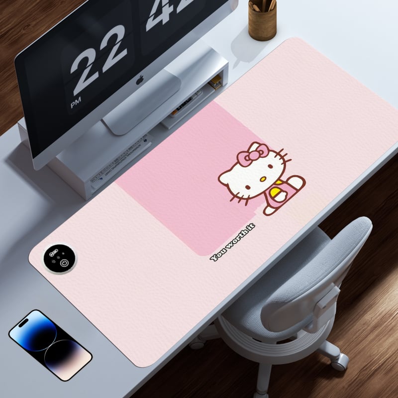 Heat-1 Голяма кожена нагревателна подложка за бюро с подгряване на ръката — персонализирана по чертежи, печатано лого