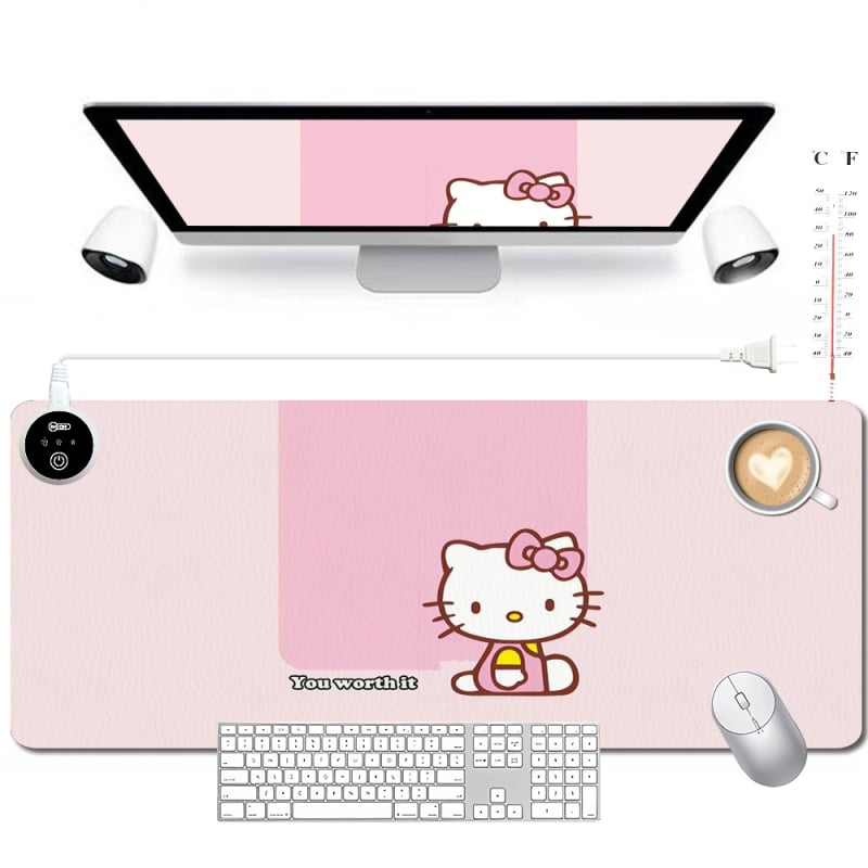 Heat-1 Голяма кожена нагревателна подложка за бюро с подгряване на ръката — персонализирана по чертежи, печатано лого