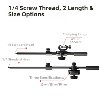LIKER S-700 Kovový teleskopický stojan na hornú časť s predĺženým ramenom pre telefón a mikrofón