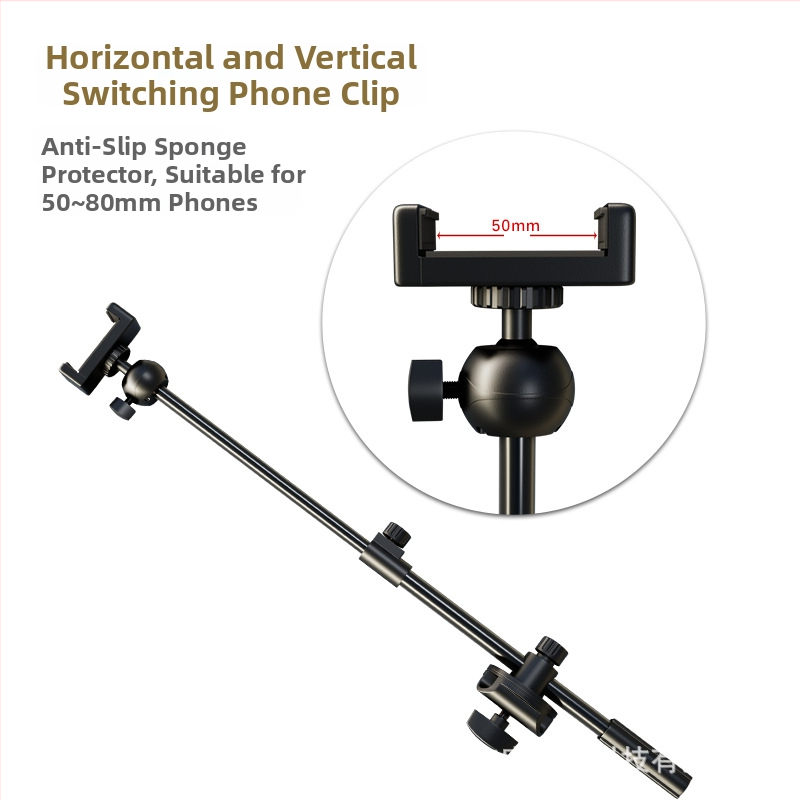 LIKER S-700 Kovový teleskopický stojan na hornú časť s predĺženým ramenom pre telefón a mikrofón