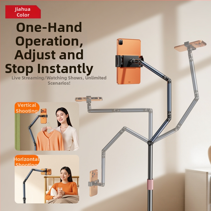 Suport universal de podea pentru telefon mobil și tabletă – mobil, anti vibrație, filmare de sus, compatibil cu iPad, ABS+aluminiu+fier