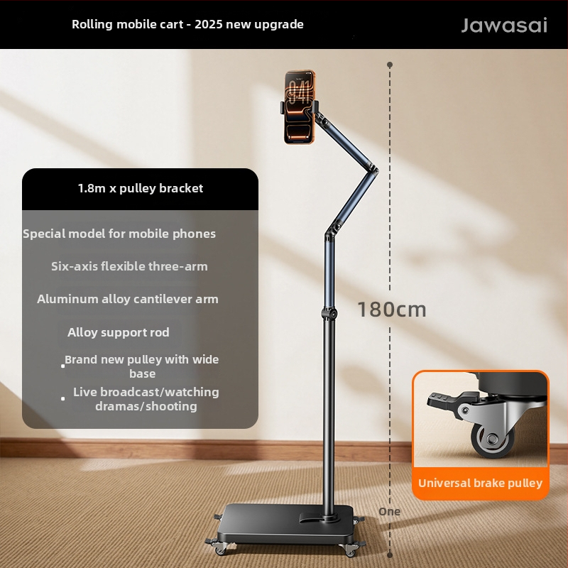 Suport universal de podea pentru telefon mobil și tabletă – mobil, anti vibrație, filmare de sus, compatibil cu iPad, ABS+aluminiu+fier