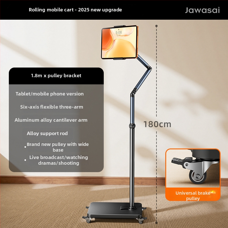 Suport universal de podea pentru telefon mobil și tabletă – mobil, anti vibrație, filmare de sus, compatibil cu iPad, ABS+aluminiu+fier