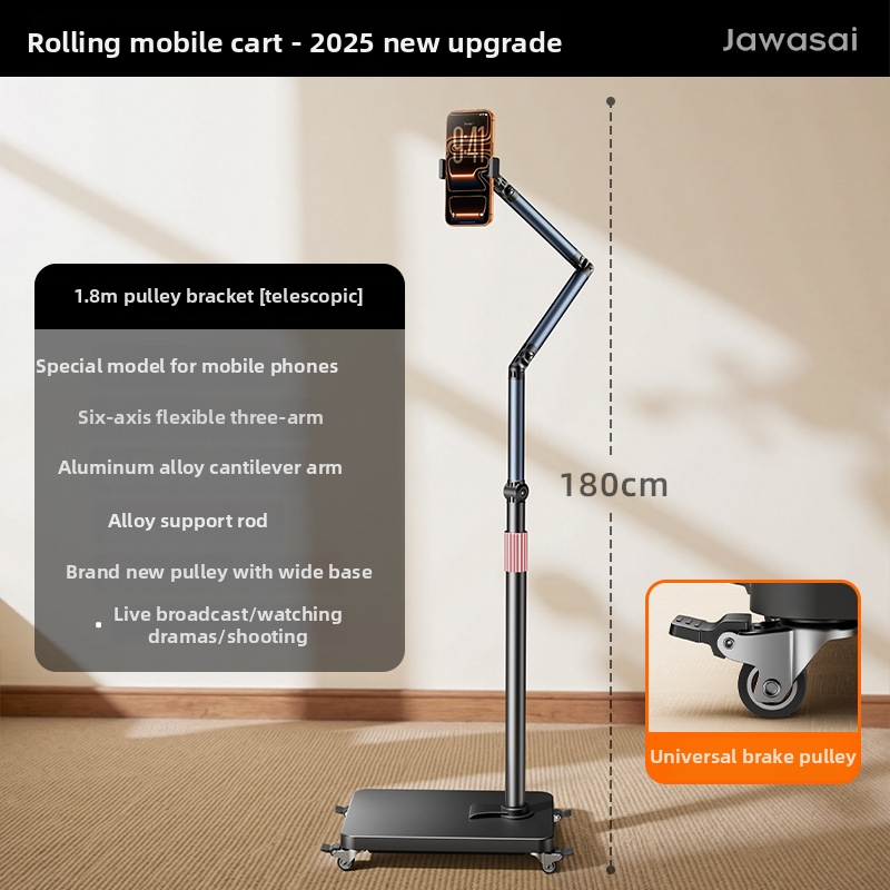 Suport universal de podea pentru telefon mobil și tabletă – mobil, anti vibrație, filmare de sus, compatibil cu iPad, ABS+aluminiu+fier