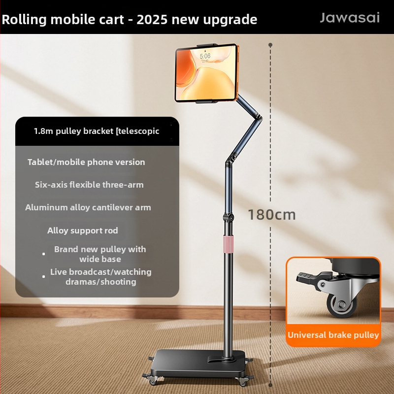 Suport universal de podea pentru telefon mobil și tabletă – mobil, anti vibrație, filmare de sus, compatibil cu iPad, ABS+aluminiu+fier