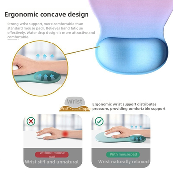 Подложка за китката на мишката — силиконов плат, едностранна, подпора за китката, инжекционно формована