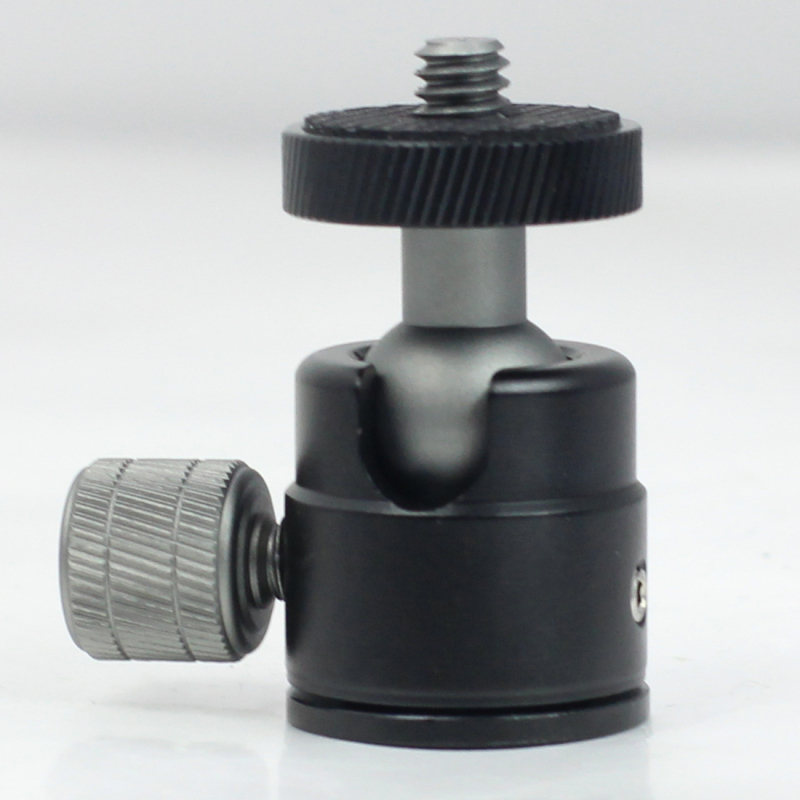 Mini gimbal trojpod sférický pre mobilný telefón a SLR fotoaparát, hliníková zliatina, 1/4" závit, horizontálne 360°, vertikálne 180°, hmotnosť 40 g