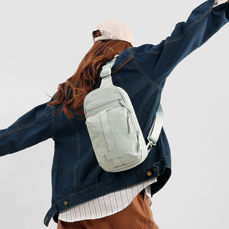 Torba za prsa Crossbody, Najlon, Urban Simplicity, Proljeće 2025, Zip, Prostor za prijenosno računalo