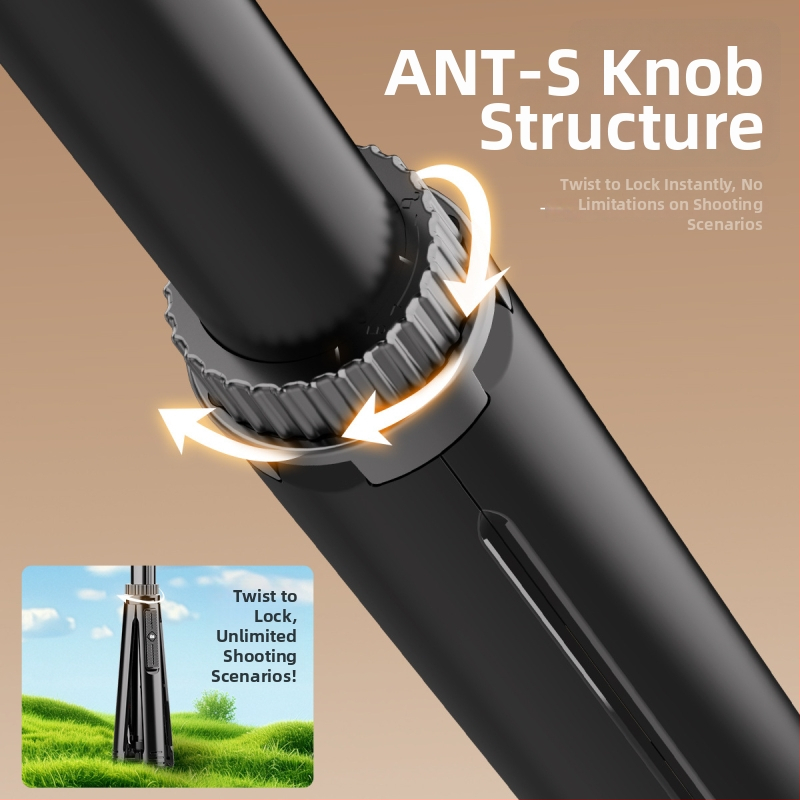 Bluetooth selfie tyč s podstavným teleskopickým statívom, hliníková zliatina + ABS, diaľkové ovládanie, držiak na kameru