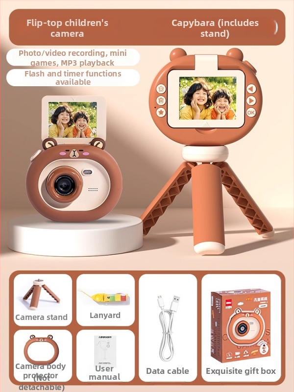 Deli bērnu kamera – fotografē un veido video, plastmasas rotaļlieta 7–14 gadiem