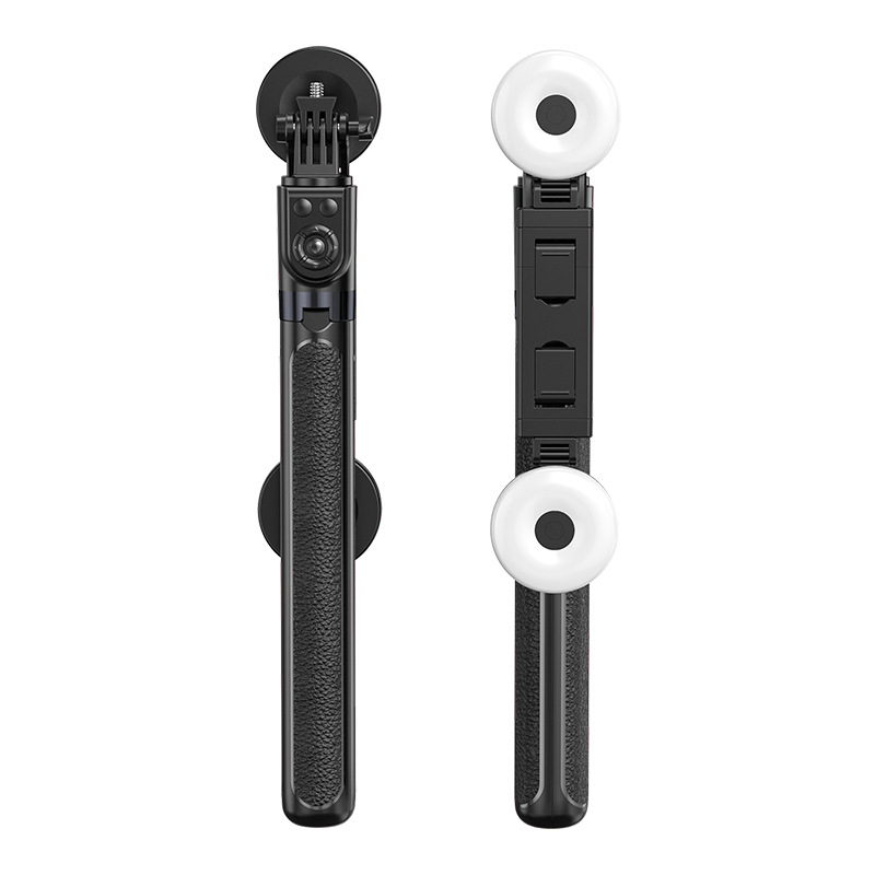 Selfie štap s gimbalom za GoPro i pametni telefon – aluminijska legura; daljinski upravljač; rasvjeta; Bluetooth; prilagodljiv