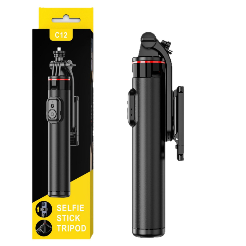 Selfie tyčový statív pre kamery a smartfóny | Materiál: ABS + hliníková zliatina | 1/4-inch závit na uchytenie | Model: C12/C13 | Kompatibilný s DJI Pocket 3 / Insta360