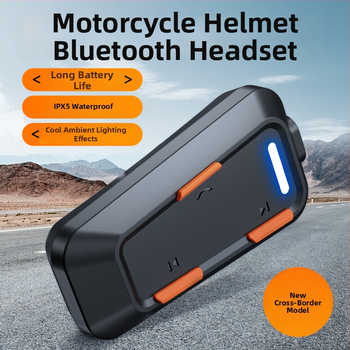 Bluetooth slušalica za motociklističku kacigu s redukcijom buke, IPX5 vodootpornost, domet 20 m, stereo zvuk, trajanje baterije 4–8 sati, Bluetooth 5.3