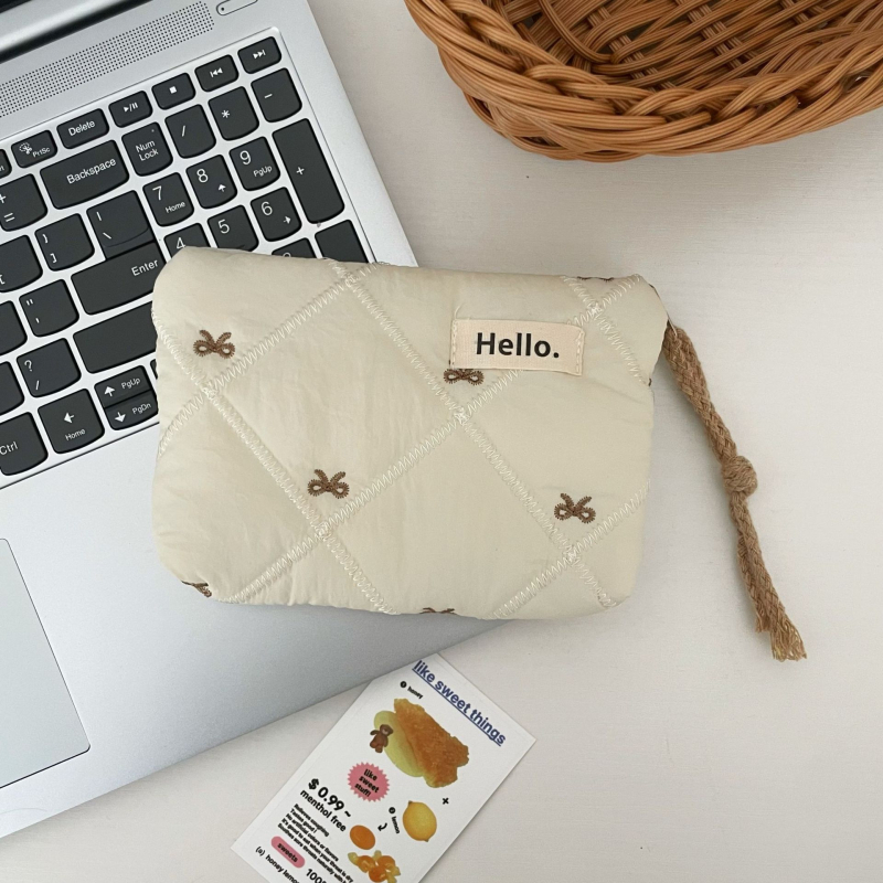 Quiltelt pamutból készült pénztárca, állatmintás, gyerekes rajzfilm-stílus, uniszex, nylon bélés