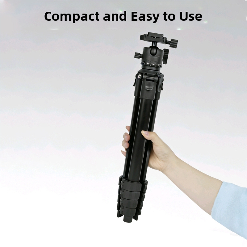 Tripod pentru cameră din aliaj de aluminiu, capacitate 3-5 kg, diametrul țevii 29,5 mm, design cu 5 secțiuni, greutate 1,2 kg (Aliaj de aluminiu; 3-5 kg capacitate; diametrul țevii 29,5 mm; 5 secțiuni; 1,2 kg)