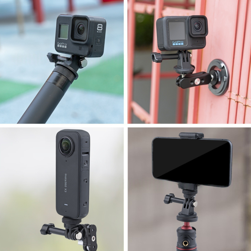 Adaptor pentru cameră de acțiune Insta360, bază cu șurub 1/4, pentru trepied și gimbal, ABS