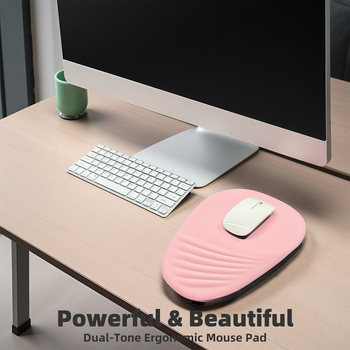 Подложка за мишка с подпора за китка, пяна с бавно възстановяване + PU, ергономична, антиплъзгаща, триизмерен наклон