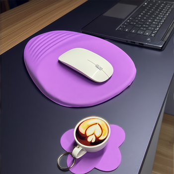 Подложка за мишка с подпора за китка, пяна с бавно възстановяване + PU, ергономична, антиплъзгаща, триизмерен наклон