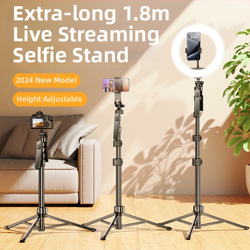 Stabilizator pentru telefon cu gimbal pe patru axe, trepied, aliaj de aluminiu + PC, telecomandă Bluetooth, iluminare încorporată