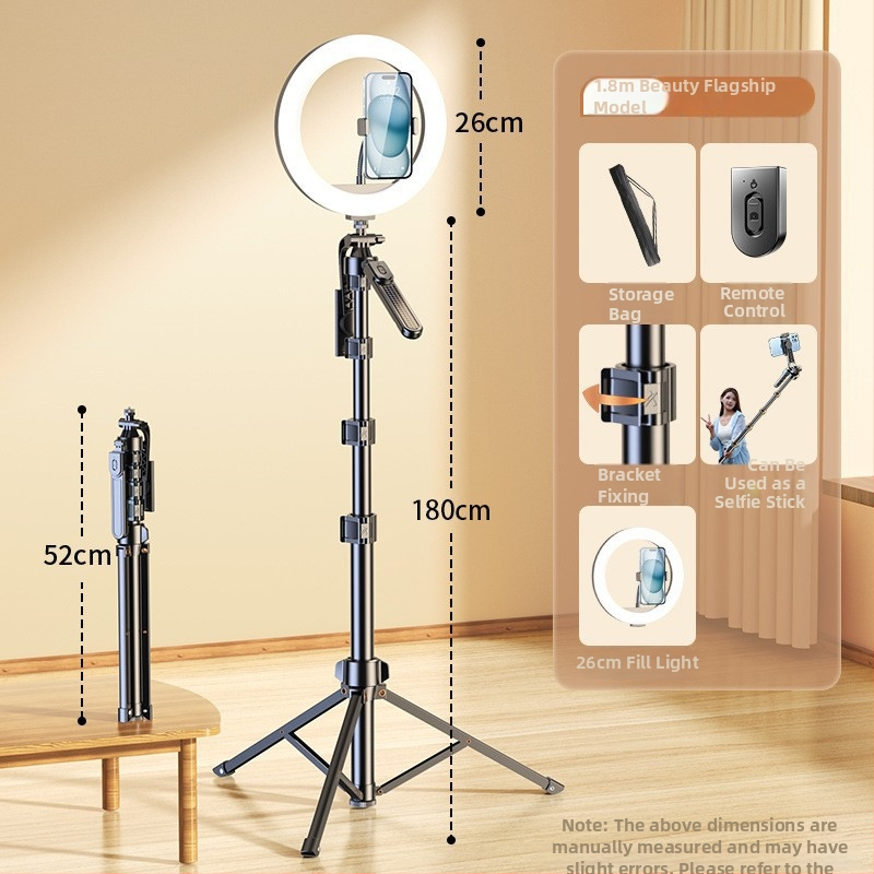 Stabilizator pentru telefon cu gimbal pe patru axe, trepied, aliaj de aluminiu + PC, telecomandă Bluetooth, iluminare încorporată