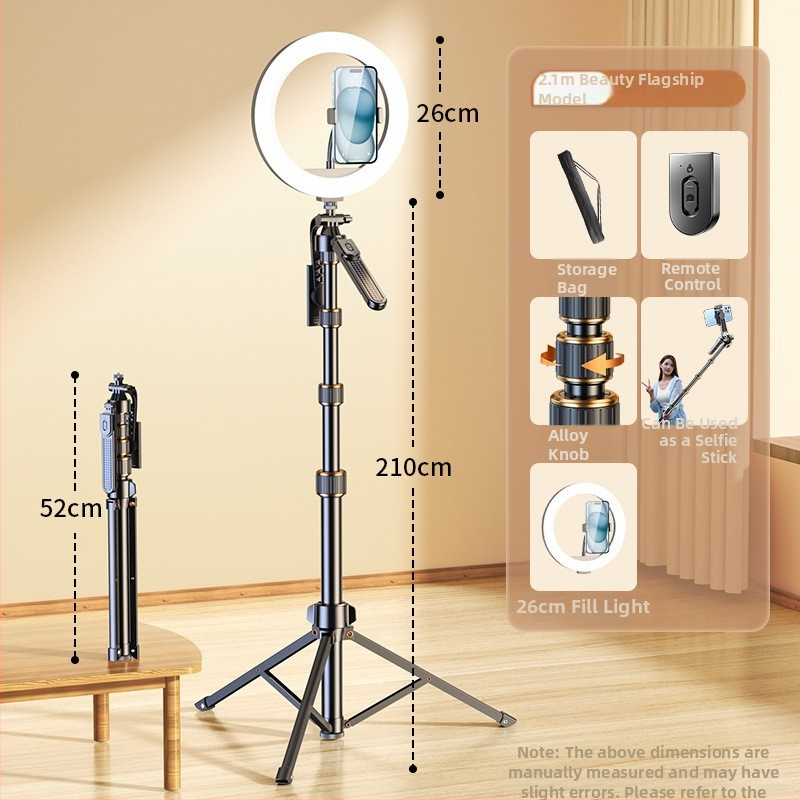 Stabilizator pentru telefon cu gimbal pe patru axe, trepied, aliaj de aluminiu + PC, telecomandă Bluetooth, iluminare încorporată