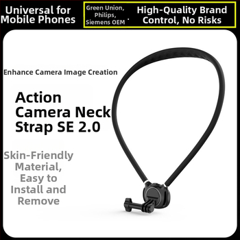 Magnetický nákrčný držiak pre telefón s pohľadom z prvej osoby — pevný držiak pre GoPro a DJI akčné kamery | Materiály: silikón, PC a hliníková zliatina | Možnosť loga