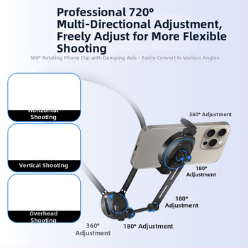 Magnetický nákrčný držiak pre telefón s pohľadom z prvej osoby — pevný držiak pre GoPro a DJI akčné kamery | Materiály: silikón, PC a hliníková zliatina | Možnosť loga
