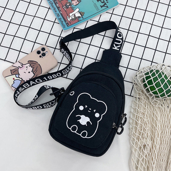 Geantă crossbody din pânză, căptușeală din pânză, închidere cu fermoar, stil mic pătrat, Primăvara 2018