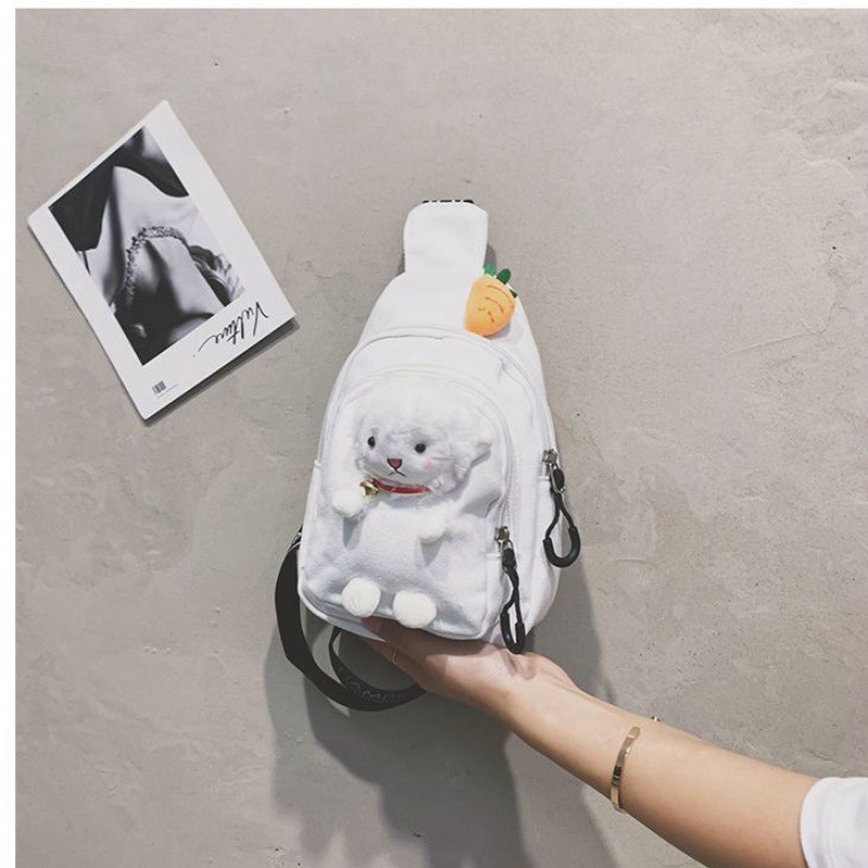 Geantă crossbody din pânză, căptușeală din pânză, închidere cu fermoar, stil mic pătrat, Primăvara 2018