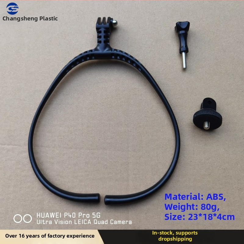 GoPro nyakpántos tartó akciókamerákhoz, műanyag kivitel, logónyomtatás támogatott, kompatibilis GoPro-val és más akciókamerákkal