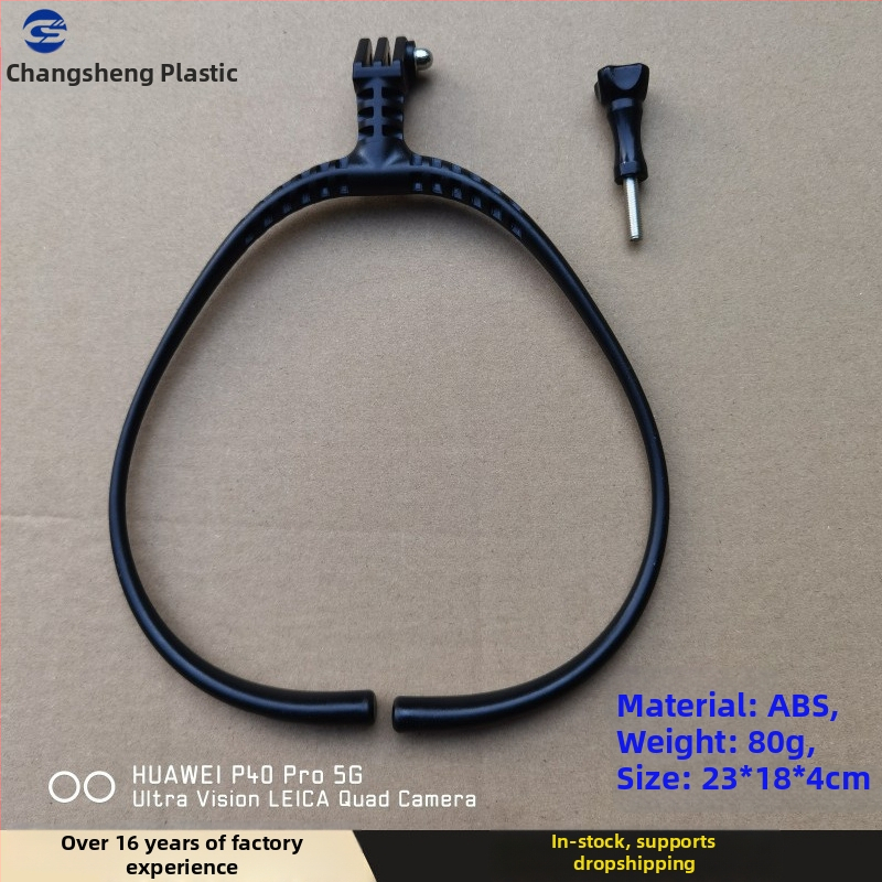 GoPro nyakpántos tartó akciókamerákhoz, műanyag kivitel, logónyomtatás támogatott, kompatibilis GoPro-val és más akciókamerákkal