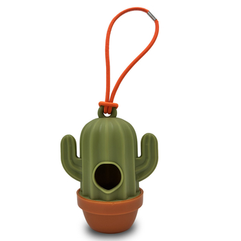 Kit portabil pentru colectarea dejecțiilor animalelor de companie în exterior: pungă de deșeuri și lopățică, design cactus/succulent, din plastic