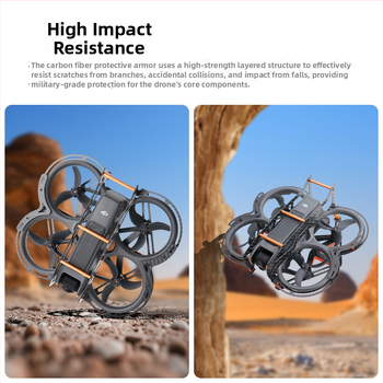 DJI Avata2 szénszálas védőburkolat, alumínium ötvözetes megerősítéssel, Modell 1484200, Kompatibilis: DJI Avata2, Logó nyomtatva