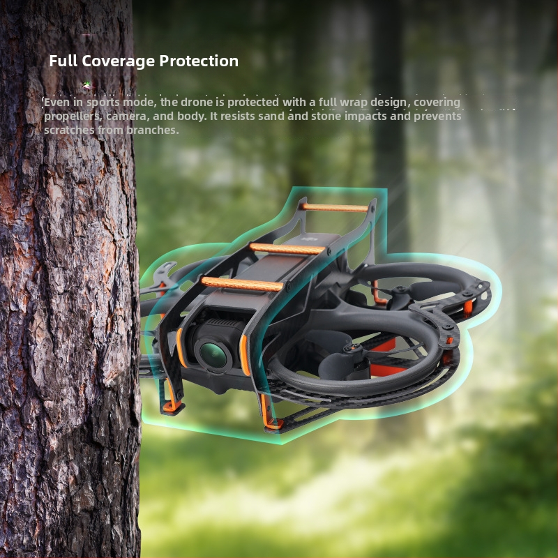 DJI Avata2 szénszálas védőburkolat, alumínium ötvözetes megerősítéssel, Modell 1484200, Kompatibilis: DJI Avata2, Logó nyomtatva