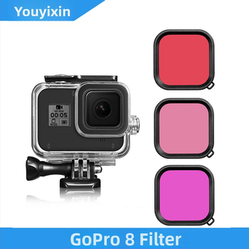 GoPro Hero8 Filter pre vodotesnú skrinku, plastová konštrukcia, pre hlboké potápanie, s tlačeným logom