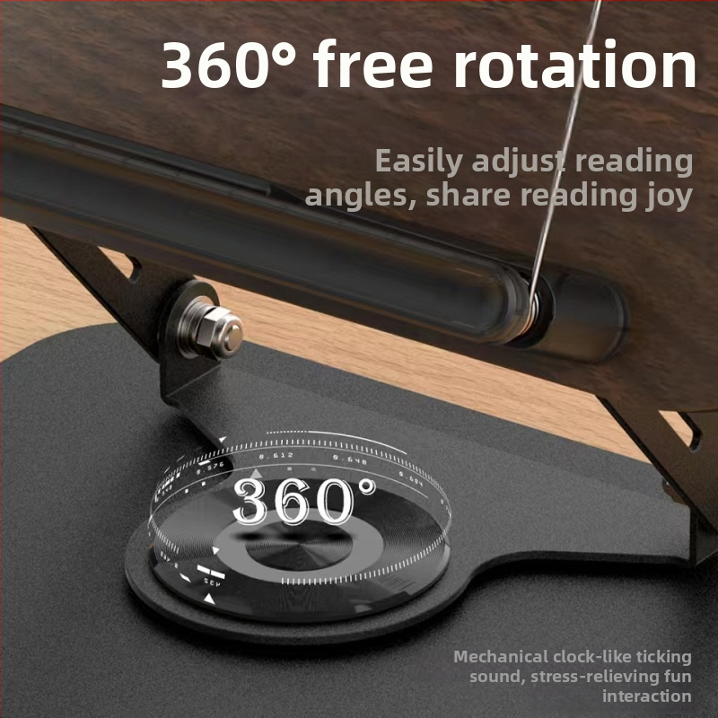 Stojan na tablet z masívneho dreva so 360° rotáciou, nastaviteľný, model R51, kompatibilný s iPadom, iPhone a iPod touch