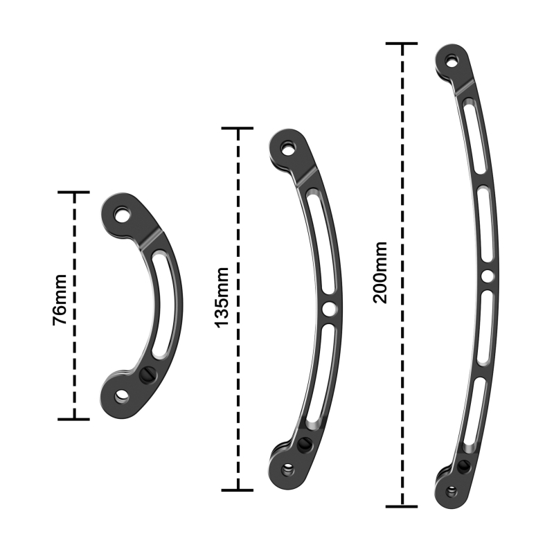 Bară de extensie pentru cameră de acțiune GoPro11/GoPro10 și Insta360 X3, aliaj de aluminiu, GP155A/GP155B/GP155C, include braț de extensie pentru cască și tijă curbată