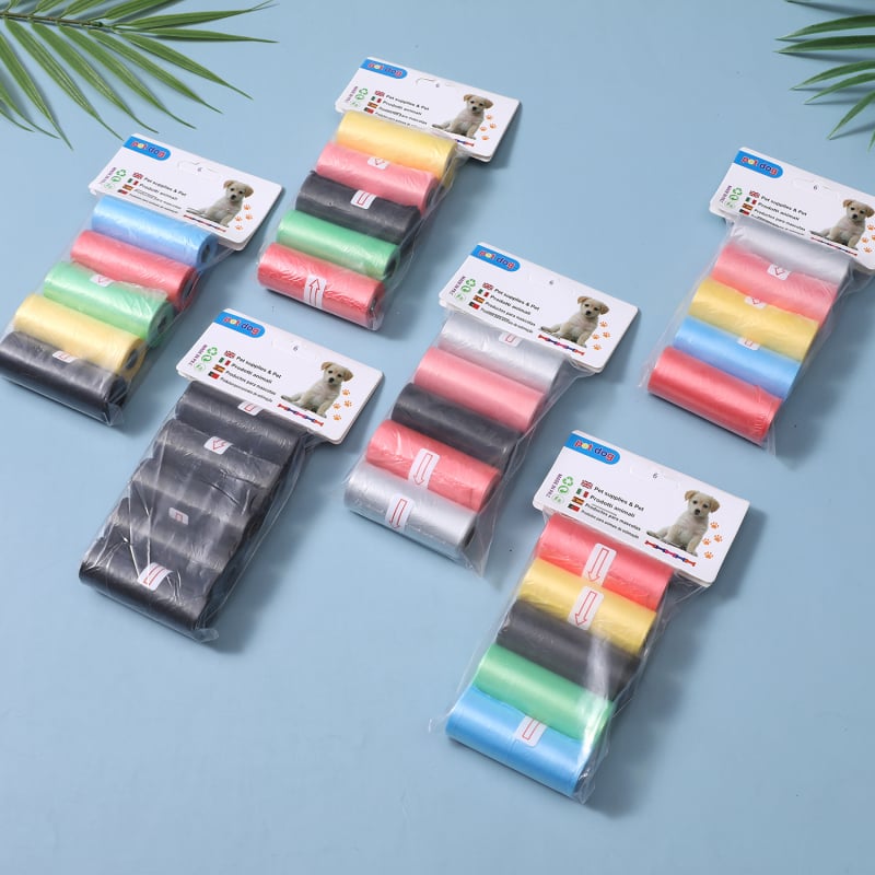 Wangcai Pungi Roll-up pentru Excrementele Animalelor, deschidere plată, din plastic, grosime normală, pentru pisici și câini