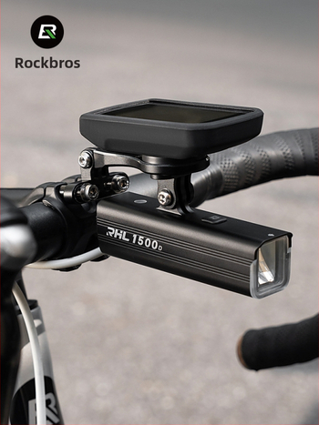 ROCKBROS Suport extins pentru bicicletă pentru computer de ciclism, montură pentru lanternă și bază pentru cameră de acțiune – aliaj de aluminiu AL6061