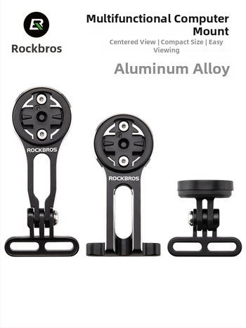 ROCKBROS Suport extins pentru bicicletă pentru computer de ciclism, montură pentru lanternă și bază pentru cameră de acțiune – aliaj de aluminiu AL6061